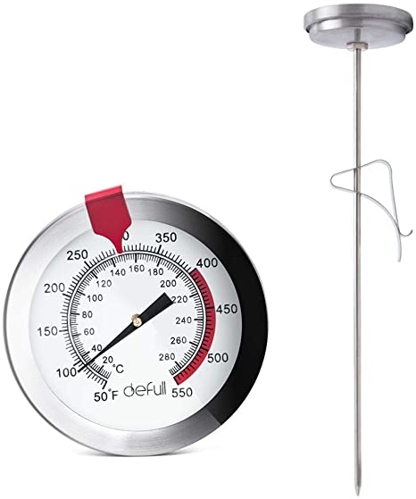 Deep Fry Thermometer 9-Inch Long Stem Instant Read Dial Thermometer Stainless Steel Meat Cooking Thermometer for Turkey Meat BBQ Grill