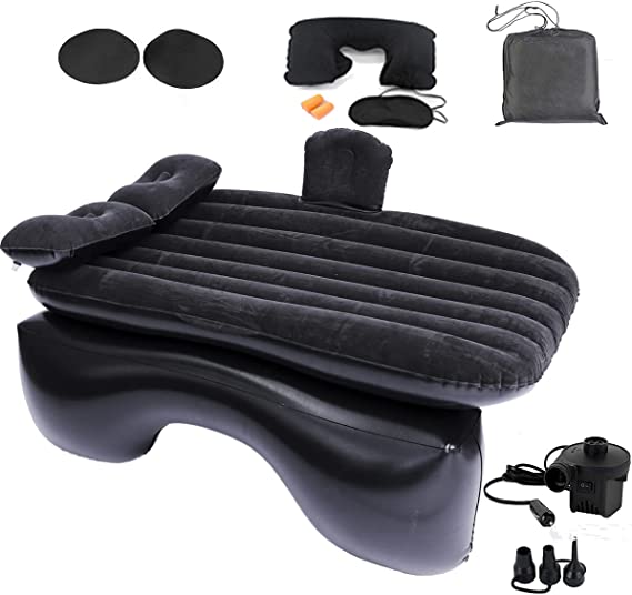 Onirii Inflatable Car Air Mattress Bed with Back Seat Pump Portable Travel,Camping,Vacation,Sleeping Blow-Up Pad fits Car Universal SUV RV,Truck,Minivan, Air Couch with Two Air Pillows
