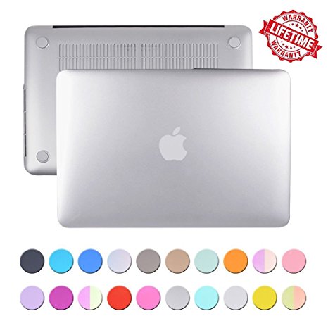 MacBook Pro 15 inch Case Cover, IC ICLOVER Matte Plastic Hard Shell Snap on Protective Case for Apple MacBook Pro 15.4" with Retina Display NO CD-Rom Drive Mode [A1398] - Silver