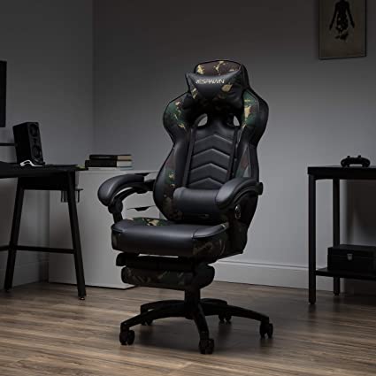 RESPAWN RSP-110-FST Reclining Gaming Chair with Footrest, Forest Camo