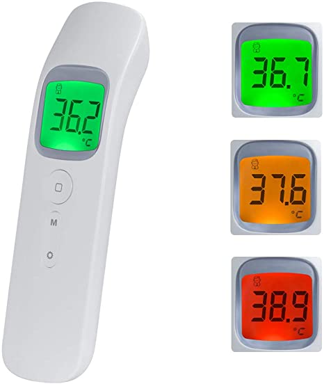 Liehuzhekeji Infrared Non-Contact Digital Forehead Thermometer with LCD Display, Fever Alarm, for Babies, Children, Adults.Elders