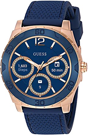 GUESS Men's Stainless Steel Android Wear Touch Screen Silicone Smart Watch