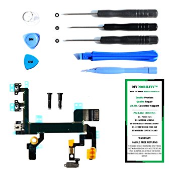 iPhone 5S Power Button, Proximity Light Sensor, and Microphone Flex Cable Replacement Kit with DM Tools and Instructions Included - DIYMOBILITY