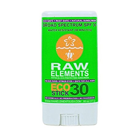 Raw Elements Eco Form Sunscreen Stick, SPF 30 Plus, 0.6 Ounce