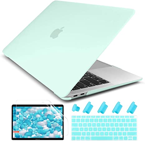 Dongke Smooth Matte Frosted Hard Shell Cover for MacBook Air 13 Inch with Retina Display fits Touch ID, Air 13 Inch Case 2020 2019 2018 Release Model: A2179/A1932 (Frost Green)