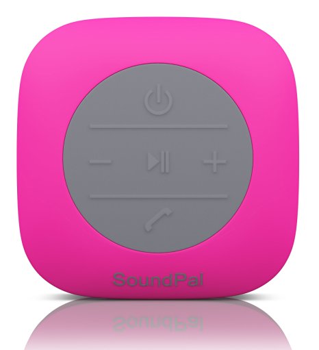 Bluetooth Shower Speaker - SoundPal Water Resistant Wireless and Hands-free Speaker with Suction Cup - Compatible with All Bluetooth Devices - Pink