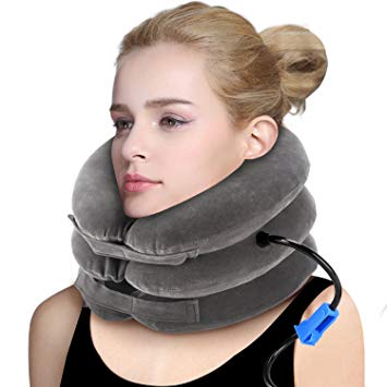 P PURNEAT Cervical Neck Traction Device Inflatable & Adjustable Neck Brace Collar for Home Traction Spine Alignment 【2019 Upgraded Version】