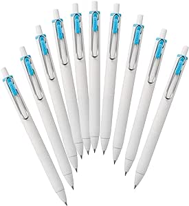 Mitsubishi Pencil Uni-Ball One UMNS38.48 Gel Ballpoint Pens, 0.01 inches (0.38 mm), Sky Blue, 10-Pen Box