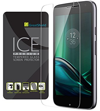 Moto G4 Play Screen Protector, [Tempered Glass] GreatShield ICE [HD Ultra Clear | 9H Hardness | Oleophobic Coating] Screen Protector for Motorola Moto G4 Play - 1 Year Warranty (1 Pack)