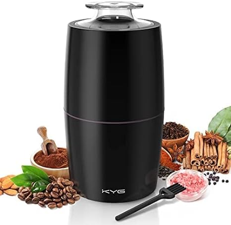 KYG Coffee Grinder, 300W Electric Grinder for Flax, Nut, Pepper, Seeds, Spice Grinder Electric with 304 Stainless Steel Blades Low Noise