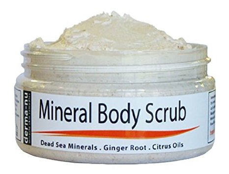 Dead Sea Salt Scrub By Derma-nu - Exfoliate Face, Body & Hands - Body Scrub Cleanses, Detoxifies and Mineralizes - Leaves Skin Soft and Smooth - Treatment for Psoriasis and Eczema Remedies - 4oz