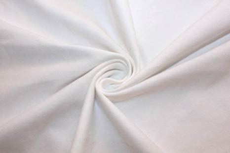 Cotton Lycra Jersey Knit Solid 2-Way Stretch 95% Cotton 5% Spandex Soft Fabric By The Yard (White)