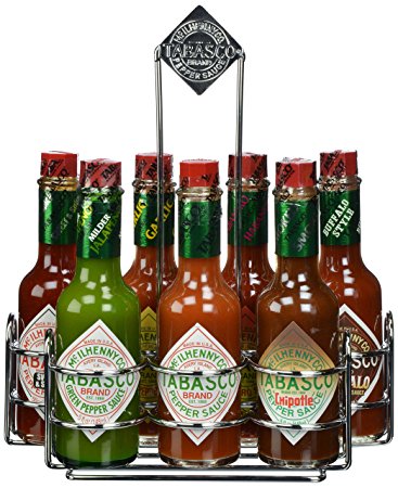TABASCO Pepper Sauce Crome Caddy with 7 Family of Flavors