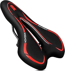 MSDADA Gel Bike Seat Mountain Bike Saddle - Comfortable Bicycle Seats with Extra Soft Cushion Padded for Men Women - Waterproof Bike Saddles for Mountain Bike, Road Bike, City Bike, Exercise Bike