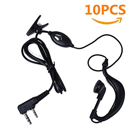 Ybee Newest 10 Pack Earpiece Headset Mic for Baofeng UV 5R/5RA/5RA /5RB/5RC/5RD/5RE/5RE  666s 777s 888s Two-way Radio