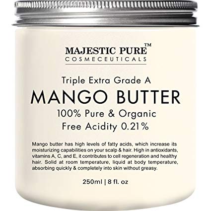 Majestic Pure Raw Mango Butter, 8 oz - Organic Premium Grade for Soft Supple Skin and Healthy Hair …