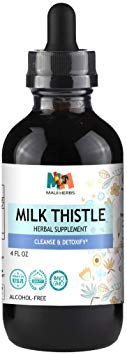 Milk Thistle Tincture 4 FL OZ Alcohol-Free Liquid Extract, Organic Milk Thistle Seed (Silybum marianum)