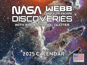 NASA James Webb Telescope Quotes Space Calendar 2025 Astronomy Monthly Wall Calender 12 Month | American Made In The USA