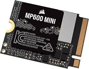 Corsair MP600 Mini 1TB M.2 NVMe PCIe x4 Gen4 2 SSD – M.2 2230 – Up to 7,000MB/sec Sequential Read – High-Density 3D TLC NAND – Great for Steam Deck and Microsoft Surface – Black