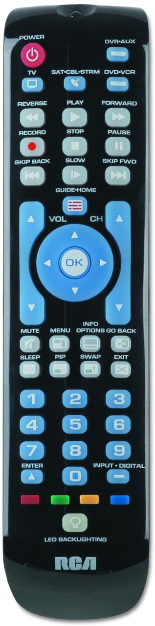 RCA RCRN04GBE Four-Device Universal Remote, Black