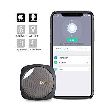 Nutale Focus Smart Key Finder Bluetooth WiFi Tracker Locator Wallet Phone Key Anti-Lost Bidirectional Alarm Reminder (Black, 1 Pack)