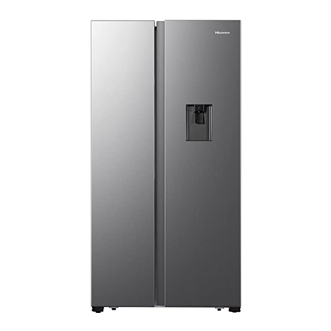 Hisense 564 L Inverter Frost-Free Side-by-Side Door Refrigerator with Water Dispenser (RS564N4SSNW, Silver Stainless Steel Finish)