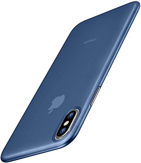 TOZO for iPhone X Case, PP Ultra Thin [0.35mm] World's Thinest Protect Hard Case [ Semi-transparent ] Lightweight (Matte Blue)