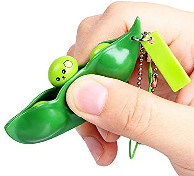Gbell Squeeze Bean Stress Ball Toy, Fidget Bean Squishies Ball Stress Relief Toys Cute Keychain Pandent for Kids Girls Boys Adults,7x2x1.5CM,PVC,1Pcs/3Pcs/30Pcs