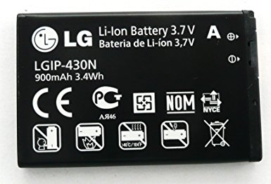 LG 900mAh Original OEM Battery for the LG Prime, LN240, LX290, LX370 MT375 Wine II UN430 Imprint MN240 - Non-Retail Packaging - Black