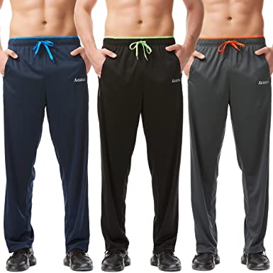 SACUIMAN Mens Sweatpants with Pockets Open Bottom Athletic Pants for Workout,Running,Training,Jogging,Gym