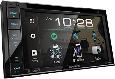 Kenwood 6.2" Double Din Touchscreen DVD CD Bluetooth USB iPod Android Siri Eyes Free Dual Phone Connection Variable Color Illumination Car Stereo Receiver w/ FREE ALPHASONIK EARBUDS