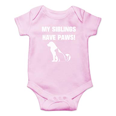 AW Fashions My Siblings Have Paws Cute Novelty Funny Infant One-Piece Baby Bodysuit