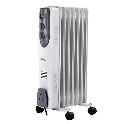 VonHaus 7 Fin 1500W Oil Filled Radiator, 3 Power Settings & Adjustable Thermostat