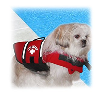Paws Aboard Red Neoprene Life Jacket, Dog or Cat Life Preserver