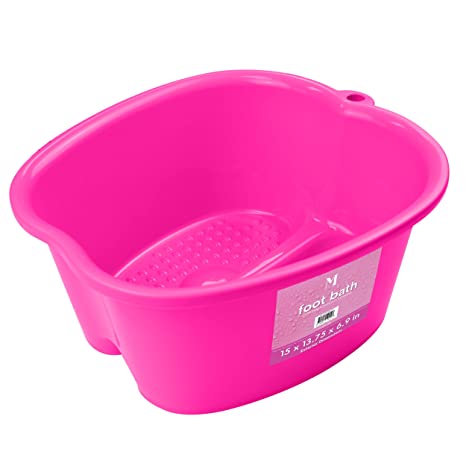 Mantello Foot Soak Tub - Extra Large Foot Bath - Pedicure Foot Basin- Home Foot Tub (Hot Pink)