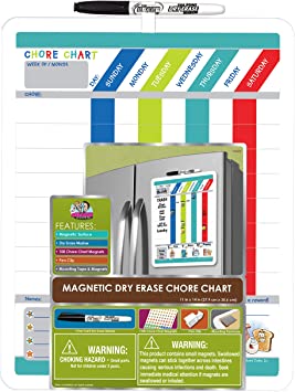 The Board Dudes Dry Erase Chore Chart 11x14