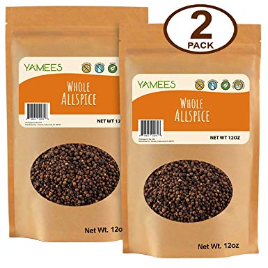 Yamees Allspice - Allspice Berries Whole - Jamaican Pimento - Bulk Spices - 2 Pack of 12oz Each
