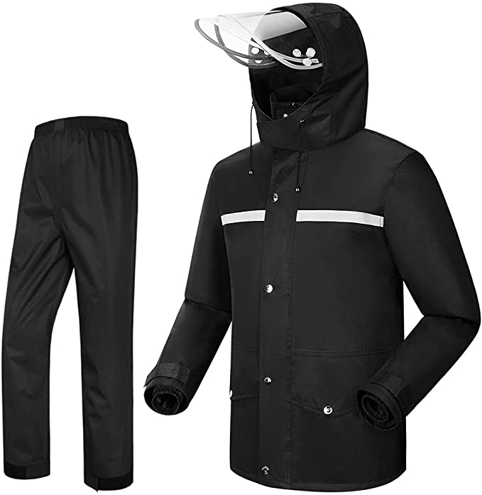 iCreek Rain Suit Jacket & Trouser Suit Raincoat Unisex Outdoor Waterproof Anti-Storm