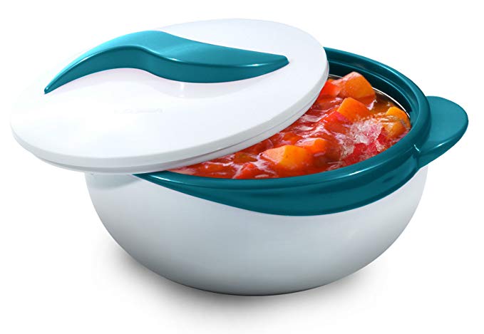 Pinnacle Turquoise Serving Salad/Soup Dish Bowl - Thermal Insulated Bowl with Lid -Great Bowl for Holiday, Dinner and Party 2.6 qt