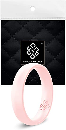 Knot Theory Silicone Wedding Rings for Men and Women - True Comfort Fit Premium Rubber Ring Bands in Rose Gold, Silver - Husband Wife Gift - Custom Engraving