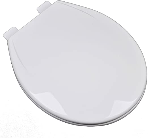 Bath Décor 2F1R6-00 Slow Close Plastic Round Top Mount Adjustable Release and Clean Hinge Toilet Seat, WHITE