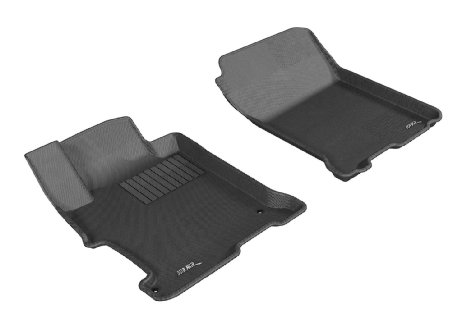 3D MAXpider Front Row Custom Fit All-Weather Floor Mat for Select Honda Accord Models - Kagu Rubber Black