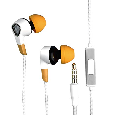 Women Headphones,OARIE Earphones In-ear Earbuds Headsets with Microphone and Remote(Orange)