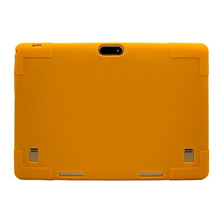 Transwon 10.1 Silicone Case for Yuntab K107, Yuntab K17 10.1 Inch, Bestenme 10, Fengxiang 10, Plum Optimax 10" Phablet, LLLtrade 10.1 Inch Tablet, TYD 10.1 Inch Tablet Android 6.0 - Orange