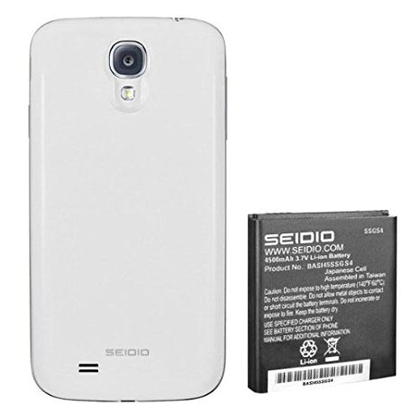 Seidio BACY45SSGS4-WH Innocell 4500mAh Extended Life Battery for Samsung Galaxy S4 - Retail Packaging - Glossed White