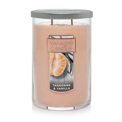 Yankee Candle Large Jar 2 Wick Tangerine & Vanilla Scented Tumbler Premium Grade Candle Wax with up to 110 Hour Burn Time