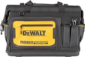 DEWALT Tool Bag, Water Resistant, Hard Bottom, 20-inch, Professional Tool Tote with Organization (DWST560104)