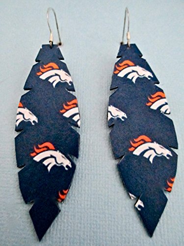 Denver Bronco Football Earrings With Hypoallergenic Sterling Silver French Wires. Created From Repurposed Bike Tubes.