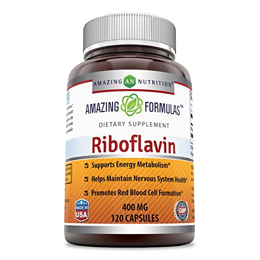 Amazing Nutrition Vitamin B2 (Riboflavin) 400mg, 120 Capsules