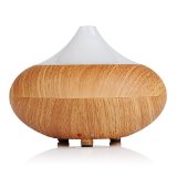 VicTsing Electric Aromatherapy Essential oil Diffuser Cool Mist Humidifier with Color LED light and Auto off - Light Brown